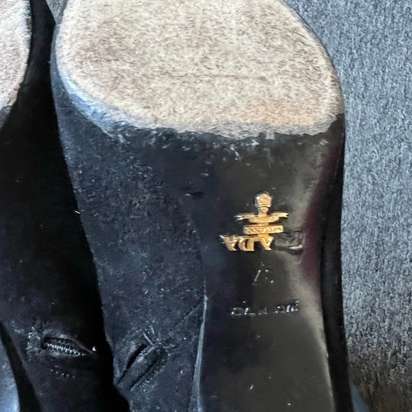 Prada Kitten Heel Pointed Toe Suede Booties, size 37 - Picture 6 of 9